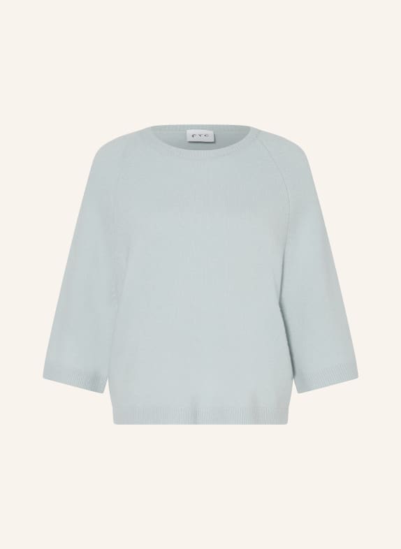 FTC CASHMERE Cashmere sweater with 3/4 sleeves LIGHT BLUE