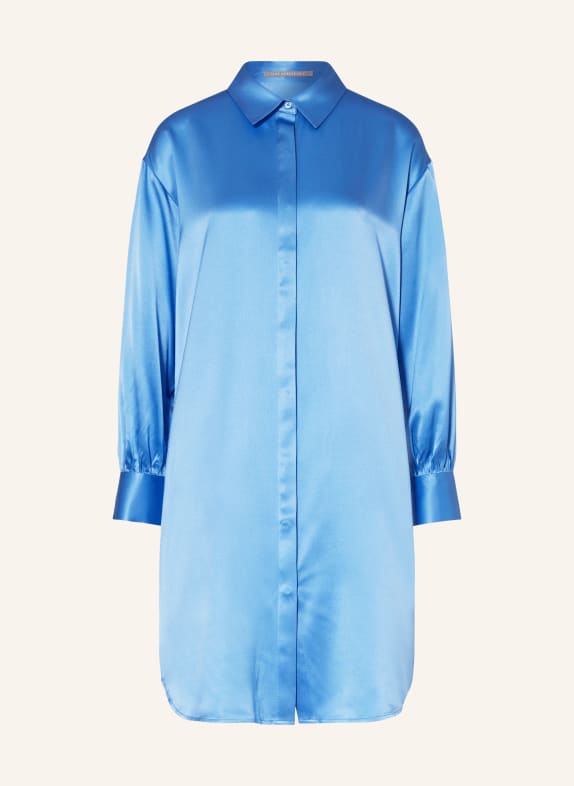 (THE MERCER) N.Y. Košilové šaty z hedvábí MODRÁ