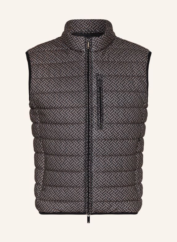 EMPORIO ARMANI Quilted vest BLACK/ BEIGE