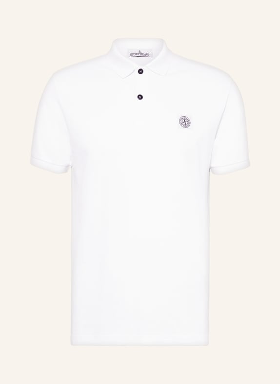 STONE ISLAND Piqué polo shirt regular fit WHITE
