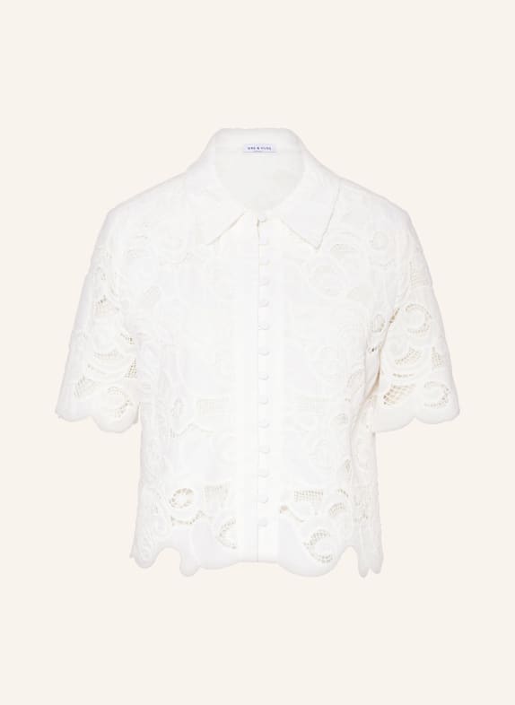 MRS & HUGS Cropped blouse with lace WHITE