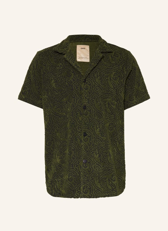 OAS Resort shirt SQUIGGLE comfort fit in terry cloth GREEN/ DARK GREEN