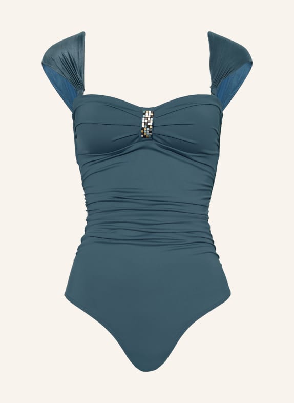 CYELL Swimsuit SUMMER SILENCE with decorative gems BLUE GRAY