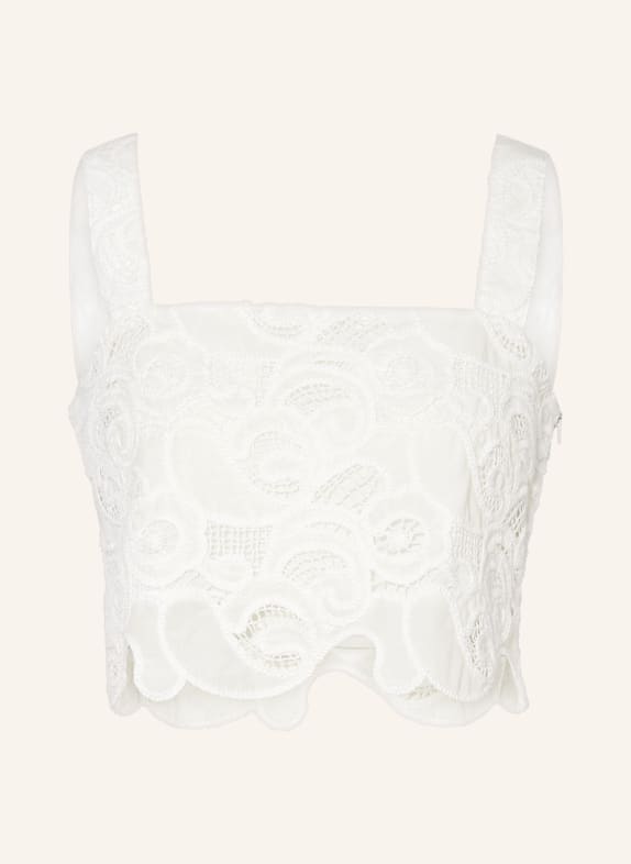 MRS & HUGS Cropped top with crochet lace WHITE