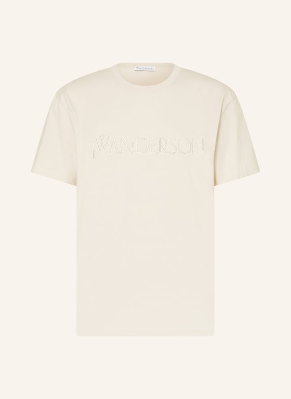 JW ANDERSON T-shirt z haftem BEŻOWY
