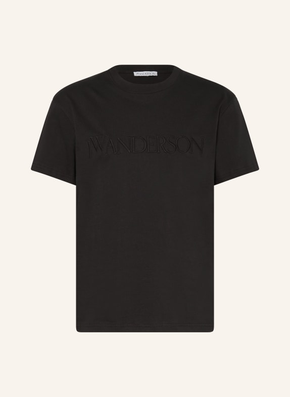 JW ANDERSON T-shirt z haftem CZARNY