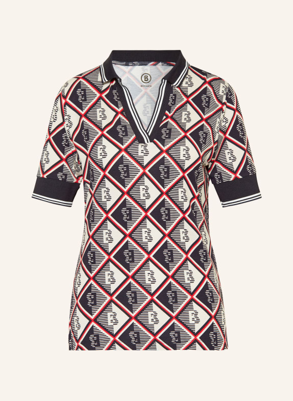 BOGNER Jersey polo shirt ELONIE BLACK/ BEIGE/ RED