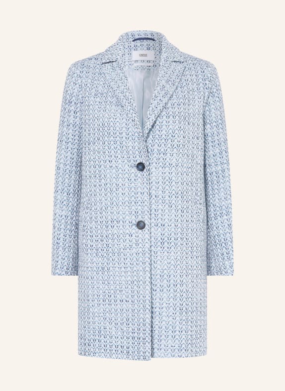 CINQUE Tweed coat CIMAMBA with glitter thread LIGHT BLUE