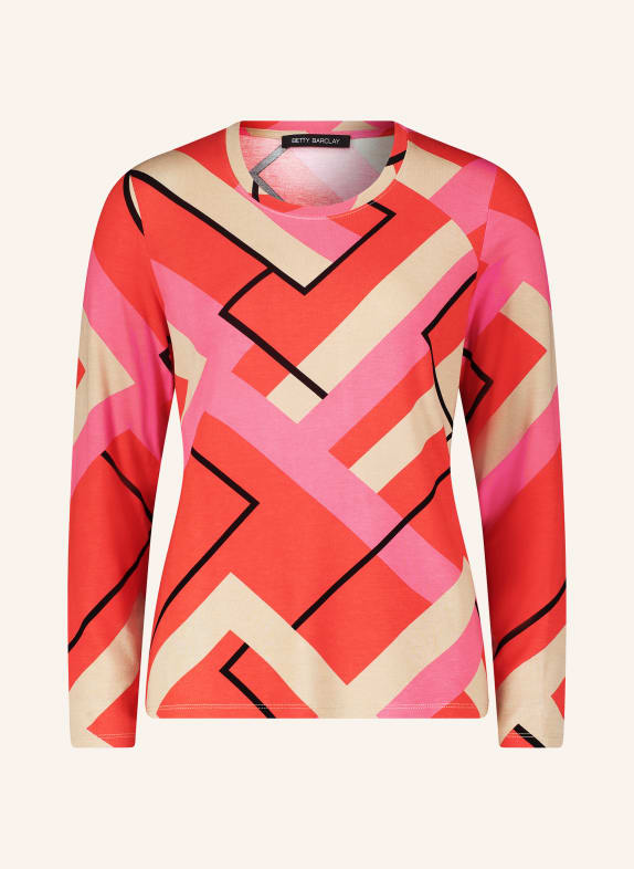 Betty Barclay Long sleeve shirt RED/ PINK/ BEIGE