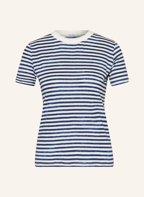 Stefan Brandt T-shirt FERIEL made of linen BLUE/ WHITE