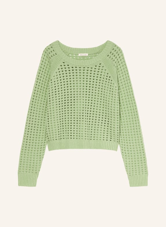MRS & HUGS Sweater with glitter thread LIGHT GREEN