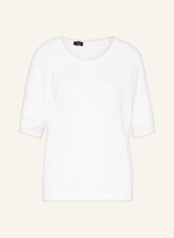 MARC CAIN T-Shirt im Materialmix 100 WHITE