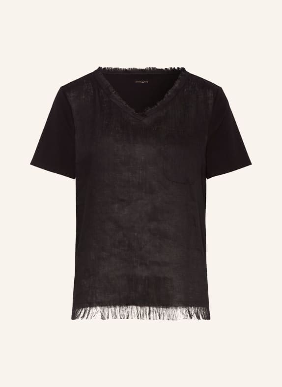 MARC CAIN Shirt blouse in mixed materials BLACK