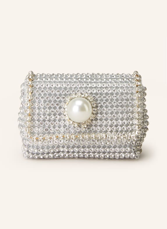 MARC CAIN Waist bag with beads and decorative gems SILVER