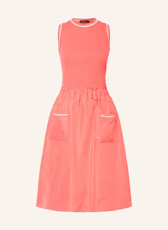 MARC CAIN Dress in mixed materials 238 light neon red