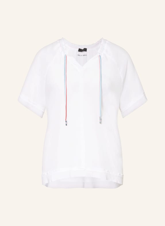 MARC CAIN Shirt blouse in mixed materials 100 WHITE