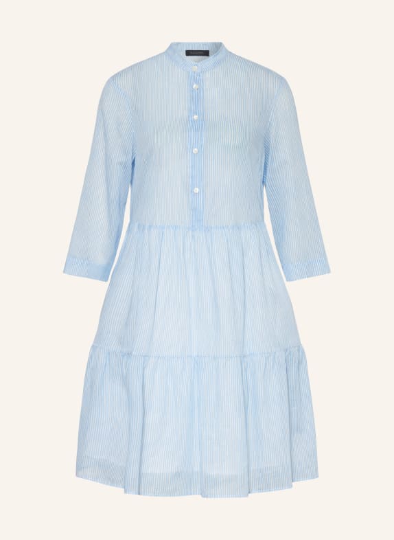 ELENA MIRO Dress with 3/4 sleeves LIGHT BLUE/ WHITE