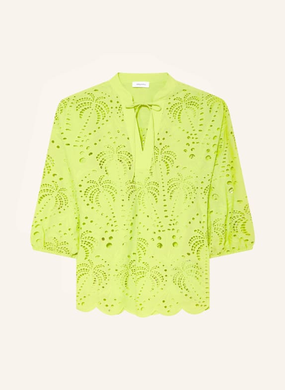 darling harbour Shirt blouse in broderie anglaise with 3/4 sleeves LIMETTE