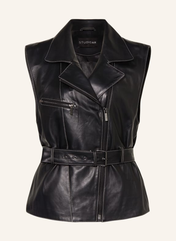 STUDIO AR Leather vest SORRES BLACK