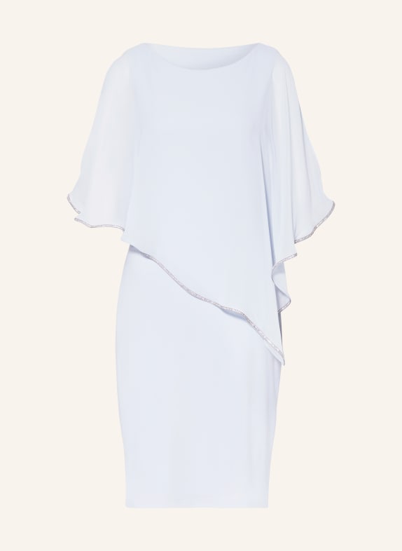 Joseph Ribkoff SIGNATURE Sukienka koktajlowa z mieszanki materiałów z ozdobnymi kamykami JASNONIEBIESKI