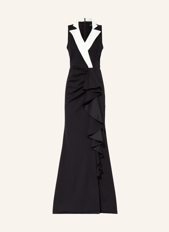 Joseph Ribkoff SIGNATURE Jersey dress with frills BLACK/ WHITE