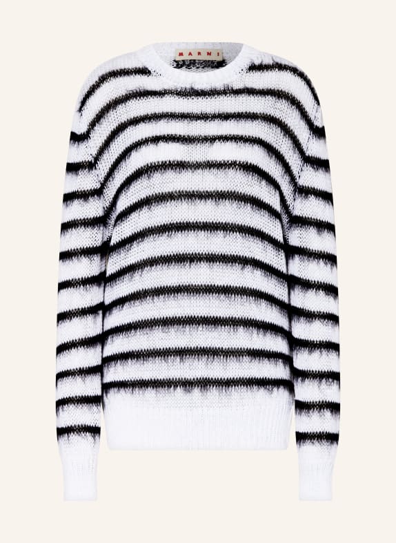MARNI Oversized-Pullover SCHWARZ/ WEISS/ GRAU