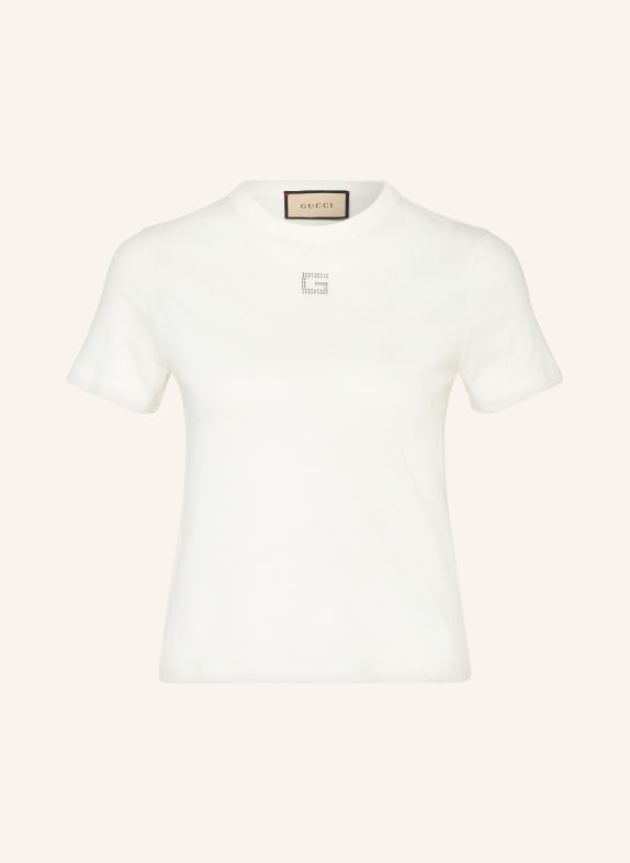 GUCCI T-shirt with decorative gems WHITE