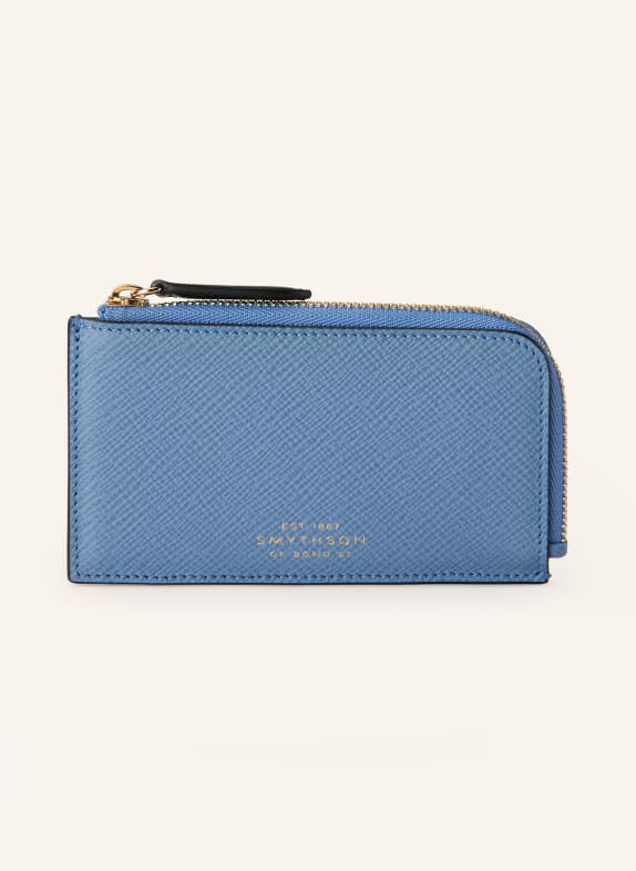 SMYTHSON Card case PANAMA with coin compartment LIGHT BLUE