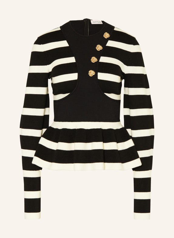 Alexander McQUEEN Sweater with decorative buttons BLACK/ ECRU