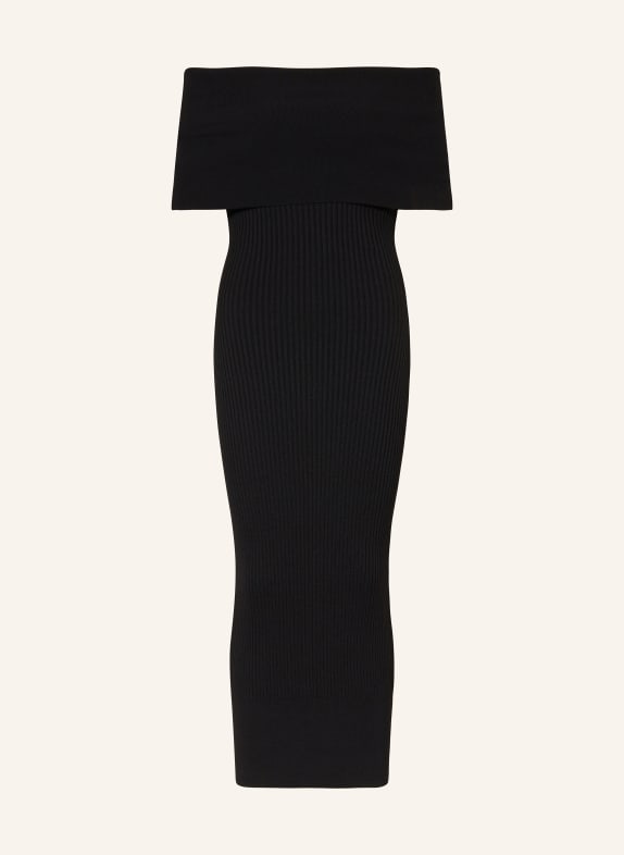 Alexander McQUEEN Off-shoulder knit dress BLACK