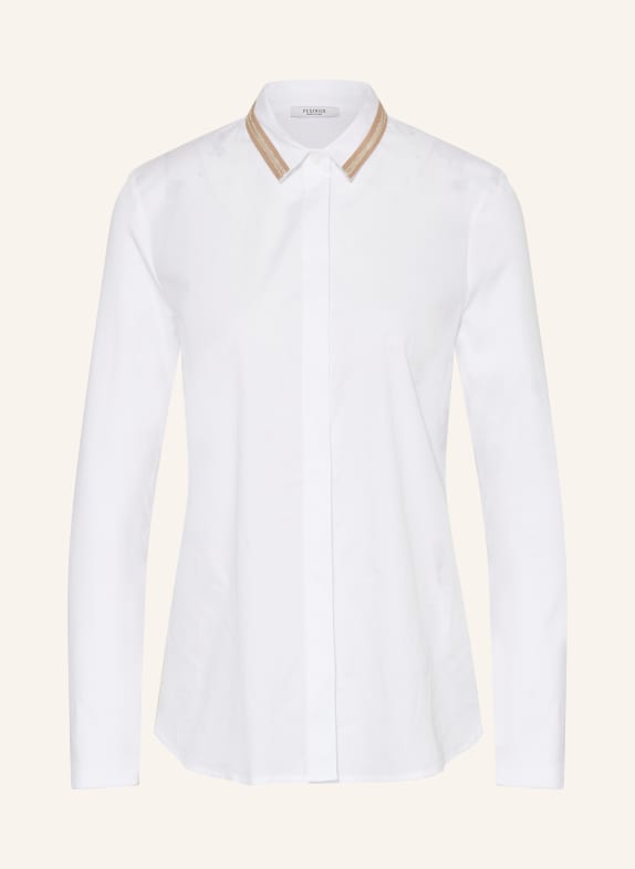 PESERICO Shirt blouse with decorative beads WHITE