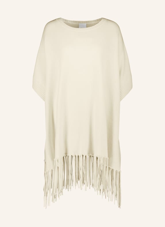 ALLUDE Poncho with cashmere LIGHT BROWN