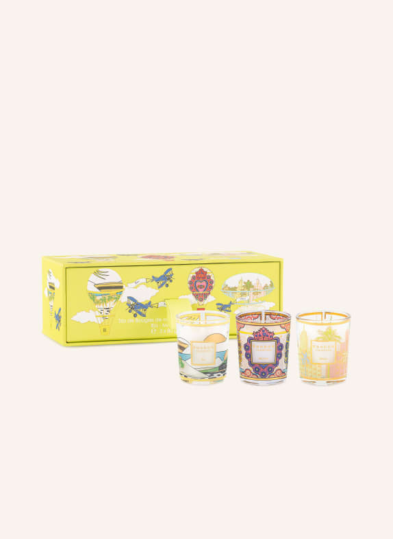 Baobab COLLECTION 3er-Set Duftkerzen TRIO TRAVEL mit Geschenkbox WEISS / GOLD / ROT