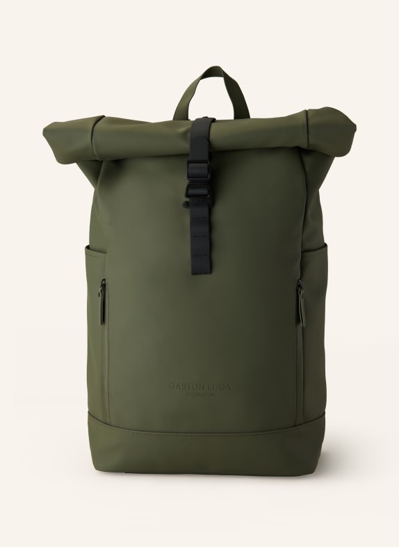 GASTON LUGA Backpack RULLEN 22.5 l with laptop compartment OLIVE/ BLACK