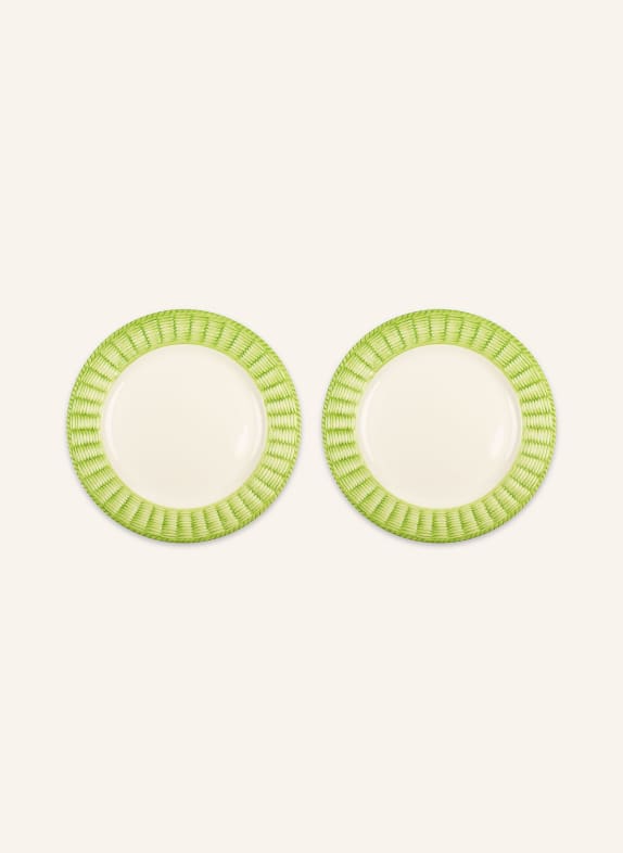 STORIES OF ITALY Set of 2 dinner plates WILLOW LIGHT GREEN