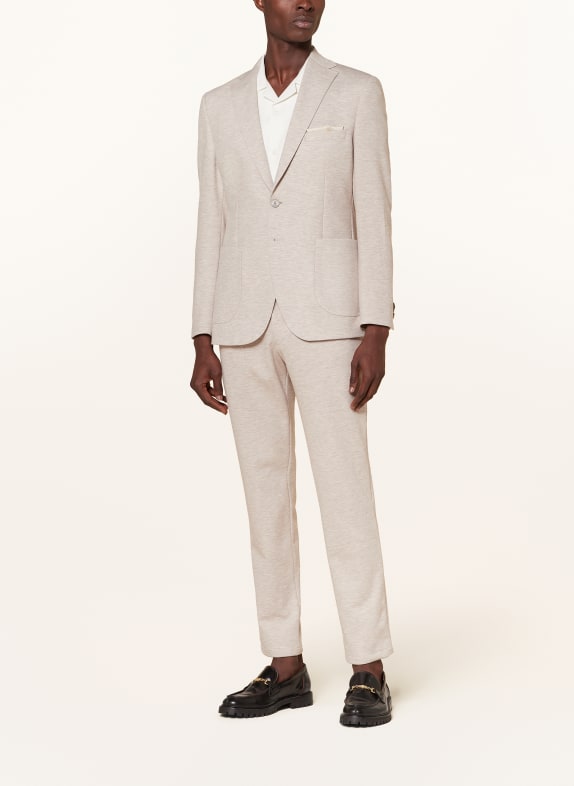 PAUL Slim fit colbert van jersey BEIGE