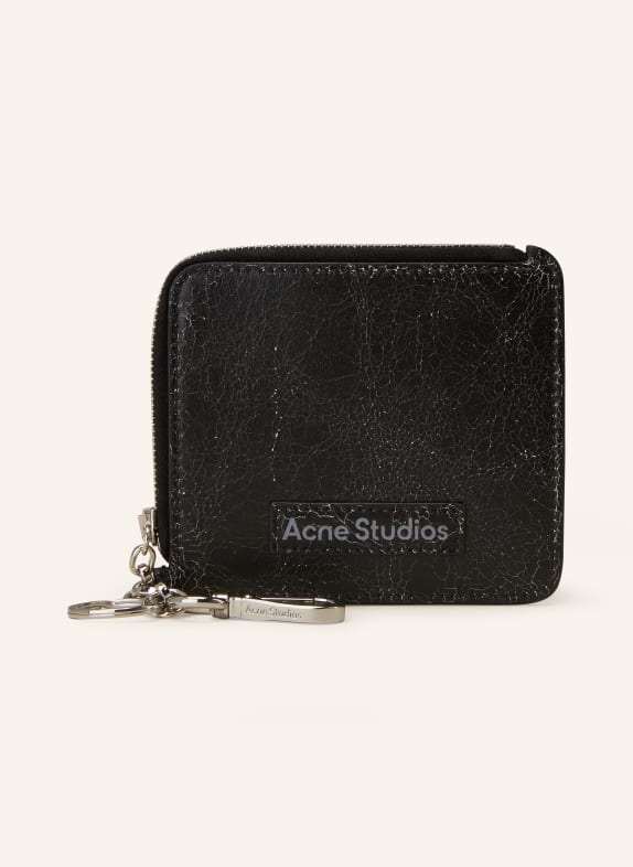 Acne Studios Card case with coin compartment BLACK