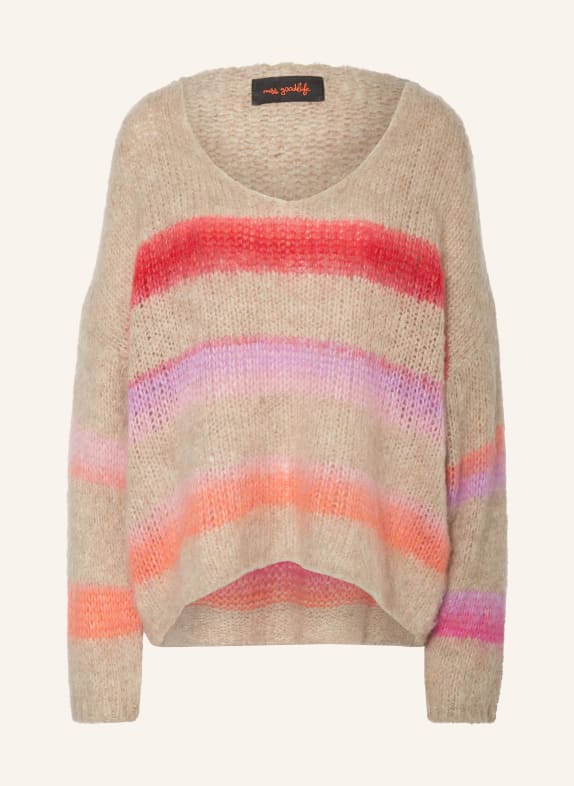 miss goodlife Pullover mit Mohair TAUPE/ ROT/ PINK