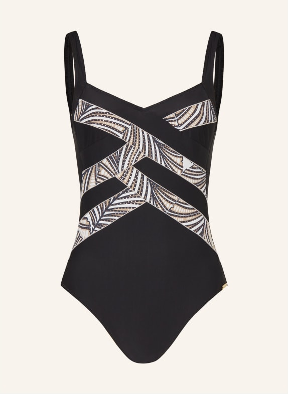 Charmline Shaping swimsuit GOLDEN REFLECTION BLACK/ WHITE/ ROSE GOLD