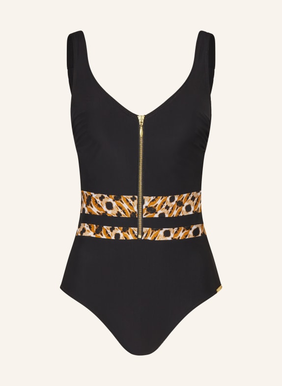 Charmline Shaping swimsuit ANIMAL ACCENTS BLACK