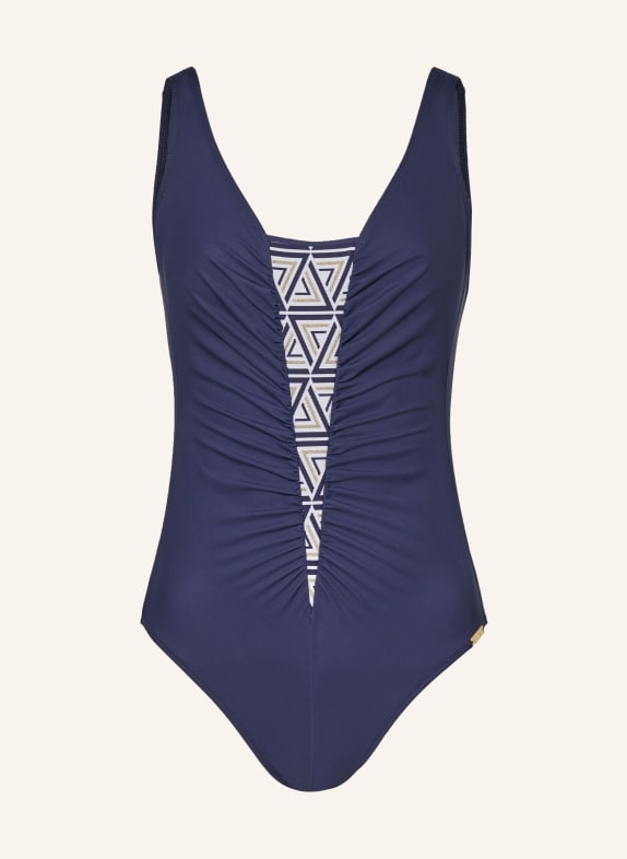 Charmline Shaping swimsuit SEA TIME with glitter thread DARK BLUE/ WHITE/ GOLD