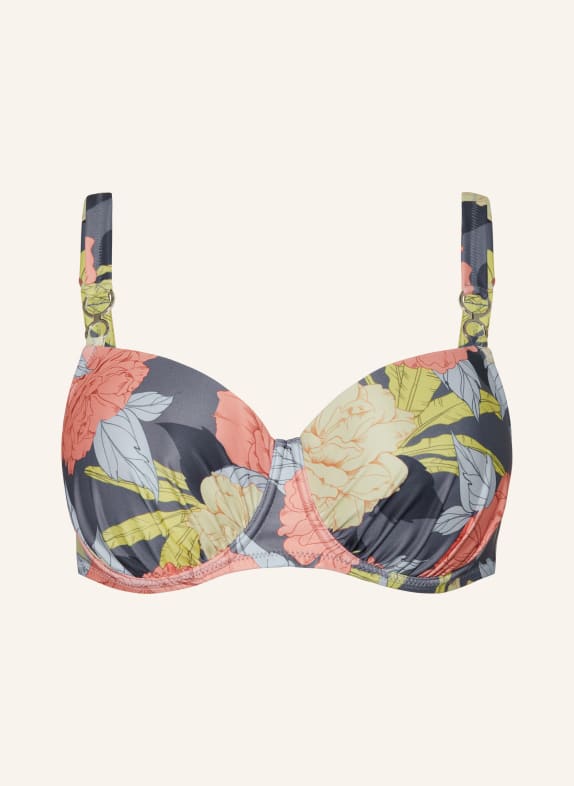 Lidea Underwired bikini top FLOWER NOSTALGIA GRAY/ YELLOW/ ORANGE