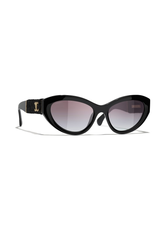 CHANEL Cat-eye shaped sunglasses C622S6 - BLACK/DARK GRAY GRADIENT
