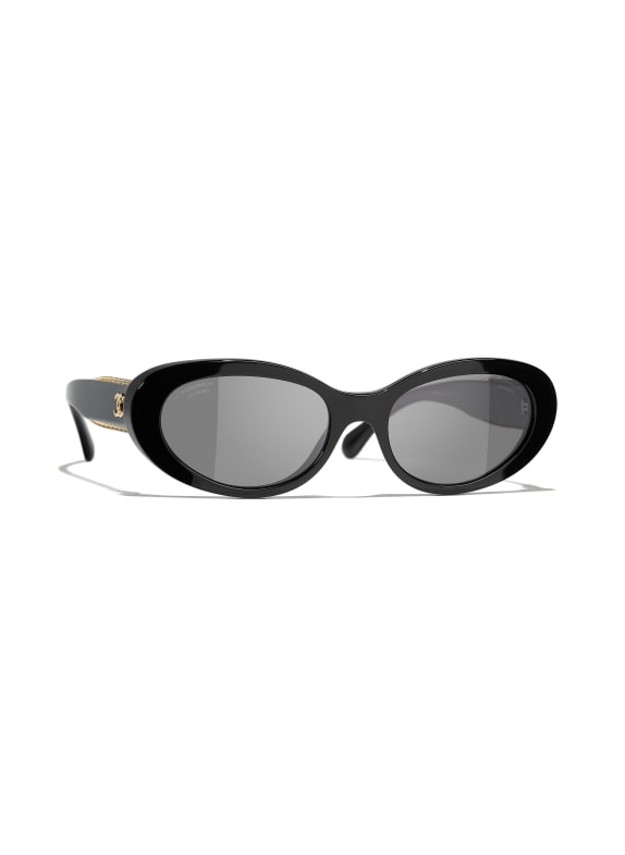 CHANEL Oval sunglasses C62248 - BLACK/ DARK GRAY POLARIZED