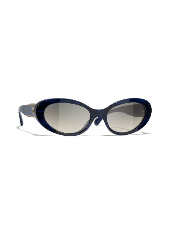 CHANEL Owalne okulary przeciwsłoneczne 166971 - CIEMNOSZARY/ SZARY GRADIENT