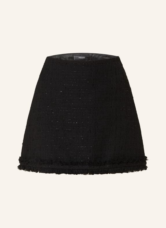 VERSACE Tweed skirt with sequins BLACK