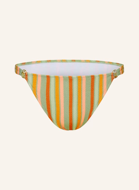 watercult Triangle bikini bottoms RETRO TRIBUTES with glitter thread LIGHT GREEN/ LIGHT ORANGE