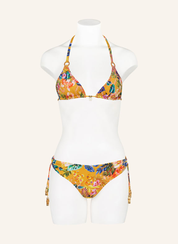 watercult Basic bikinibroekje SUNSET FLORALS DONKERGEEL / BLAUW / ROOD