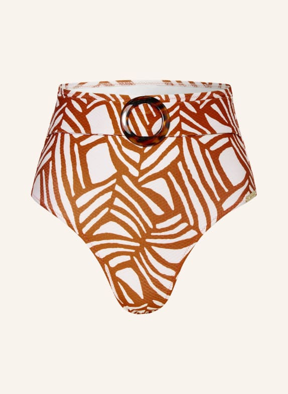 watercult High-waist bikini bottoms ORGANIC MODERNS DARK ORANGE/ WHITE