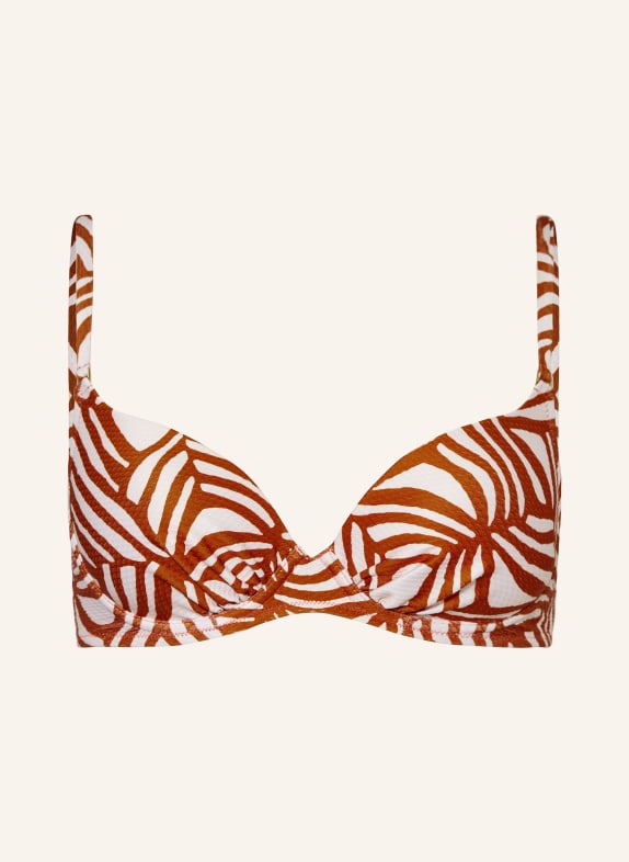 watercult Underwired bikini top ORGANIC MODERNS DARK ORANGE/ WHITE